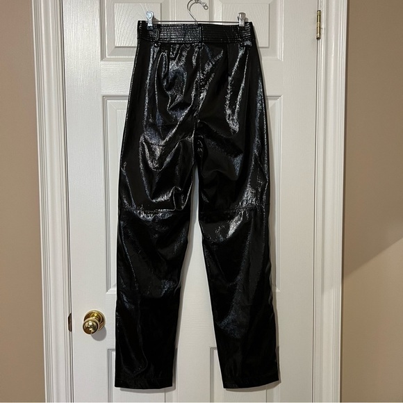 Aritzia Wilfred Funk High Rise Glossy Vinyl Vegan Leather Pants in Black - Sz 4 - Picture 7 of 16
